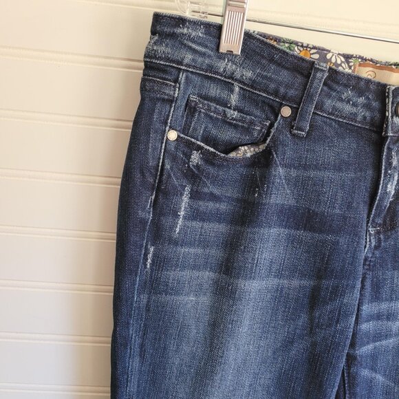 Paige Jeans Size 28 Blue Heights Skinny Dark Wash Distressed Stretch - Picture 4 of 10